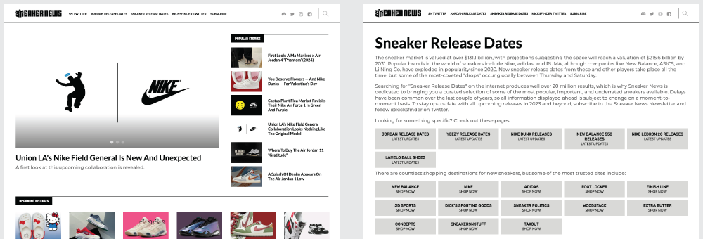 Sneaker Websites